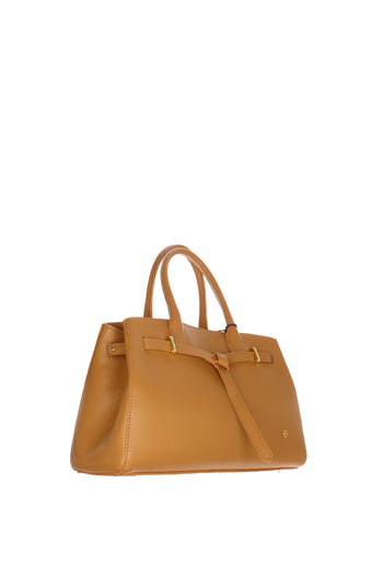 Borsa in vera pelle made in Italy con doppio manico cuoio - 4