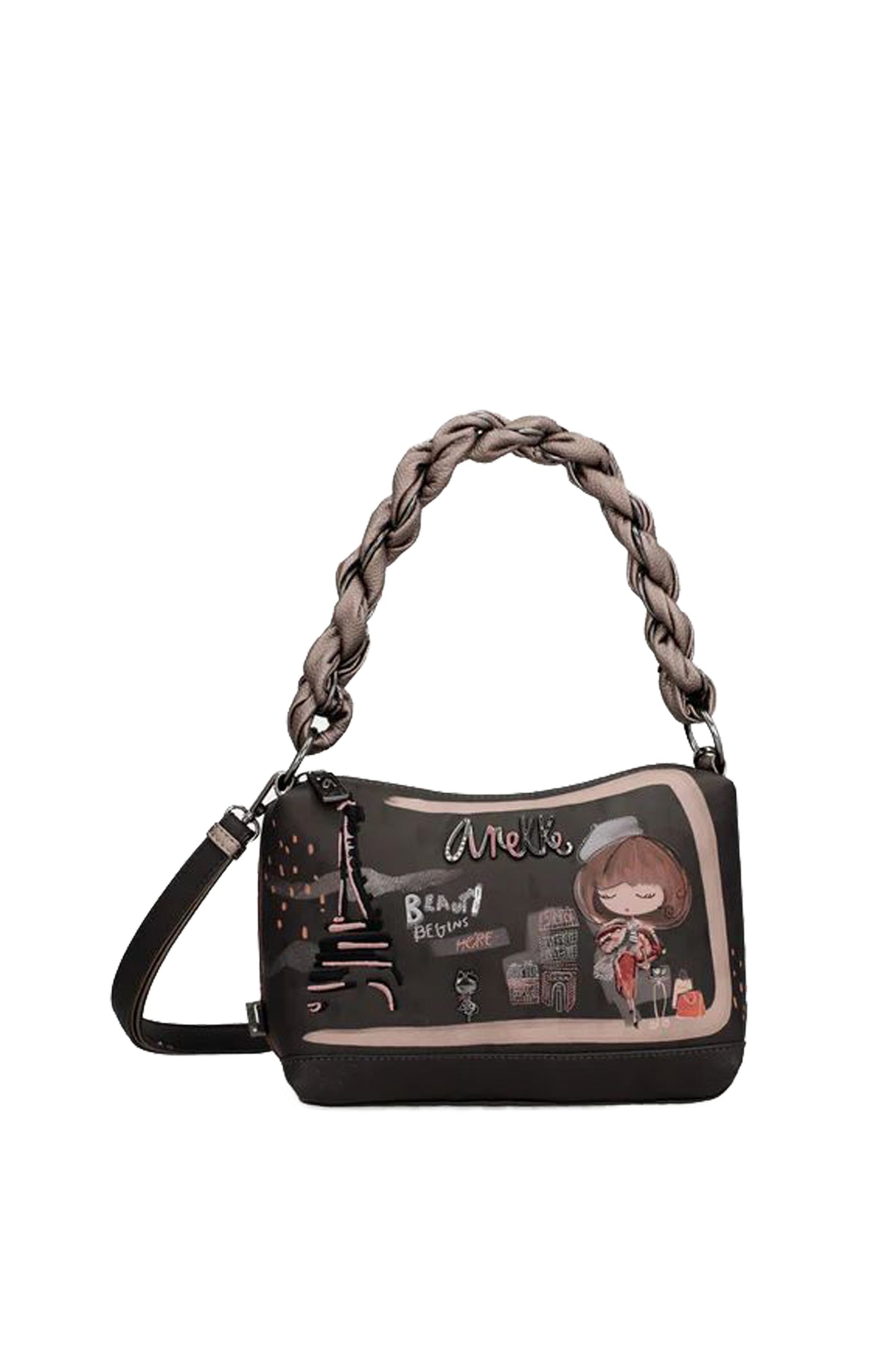 Borsa manico corto e tracolla Mademoiselle Anekke