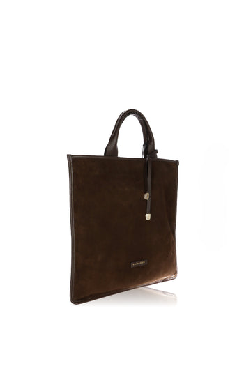 Borsa piatta pelle e camoscio made in Italy - 3