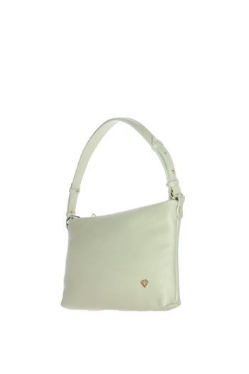 Borsa piccola in vera pelle bianca e verde Made in Italy - 5