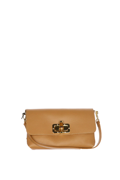 Borsa piccola in vera pelle con manico cuoio Made in Italy - 1
