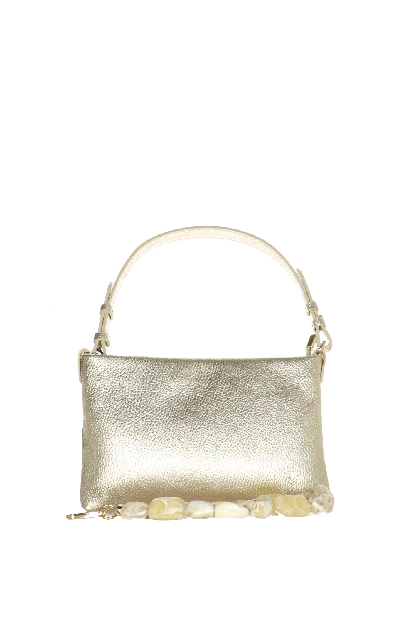 Borsa piccola in vera pelle platino  Made in Italy 2