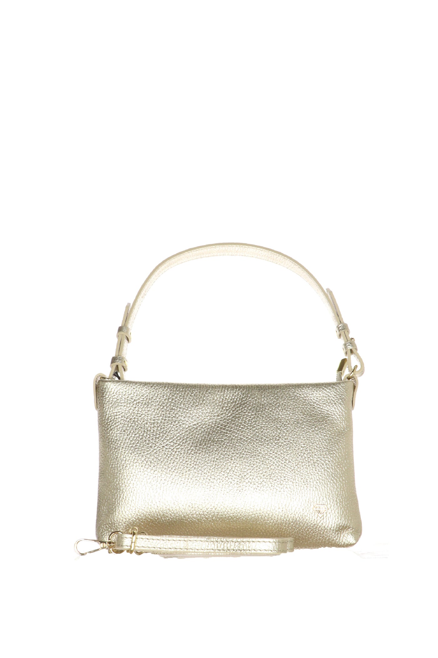 Borsa piccola in vera pelle platino  Made in Italy