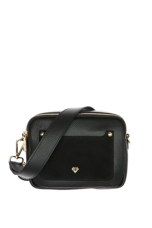 Borsa piccola nera in vera pelle Caleidos - 1