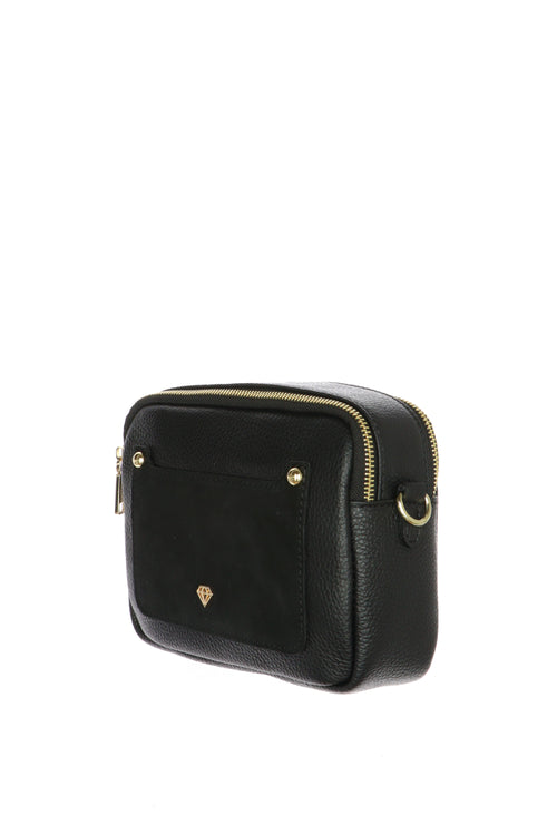 Borsa piccola nera in vera pelle Caleidos - 2