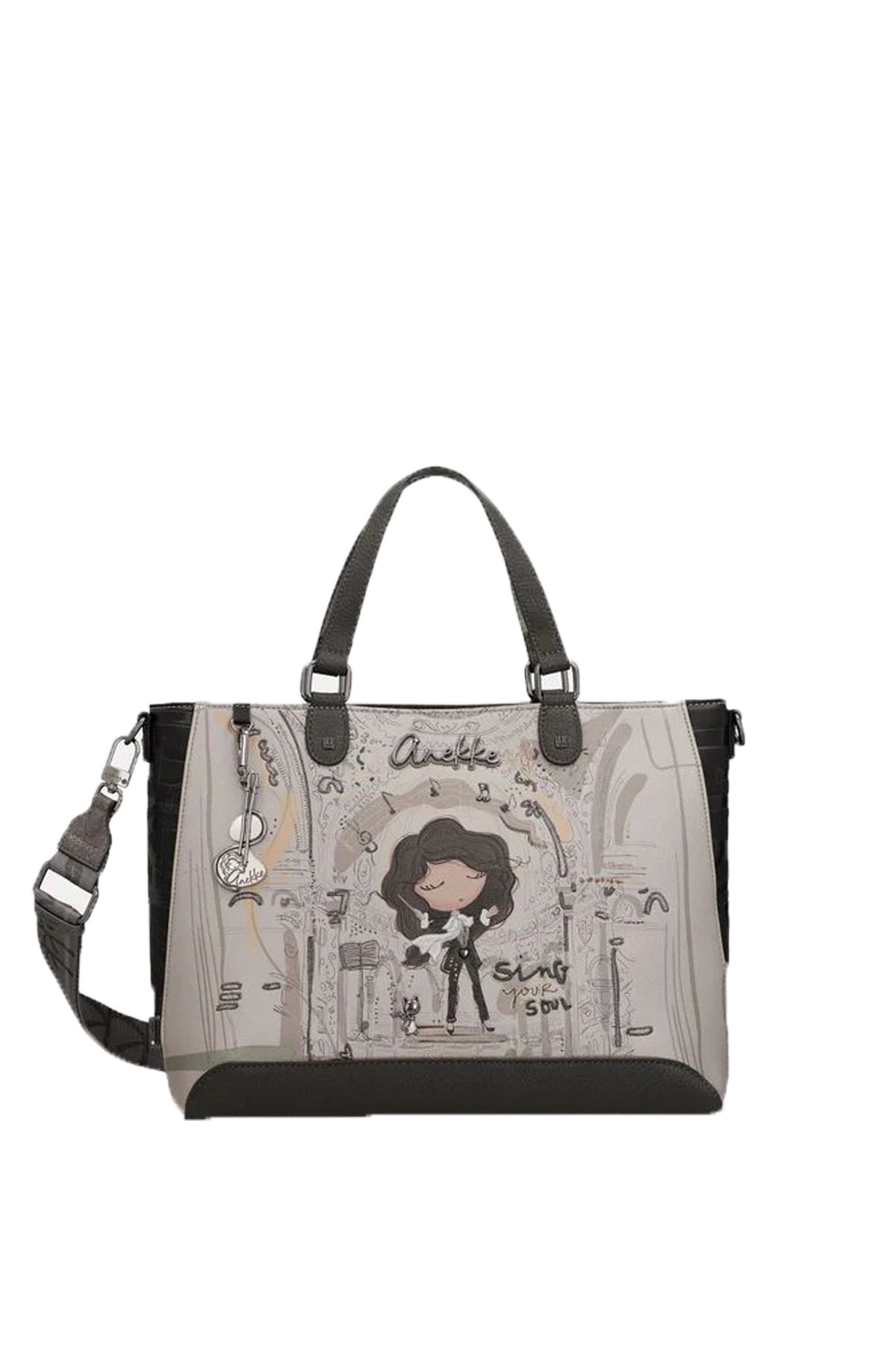 Borsa quadrata con manico corto e tracolla Orchestra