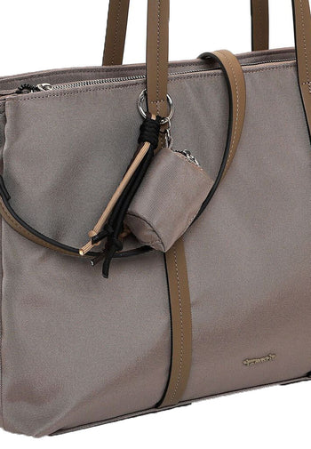 Borsa shopper e tote bag Tamaris nera con tracolla e mini pochette - 9