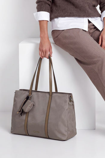 Borsa shopper e tote bag Tamaris nera con tracolla e mini pochette - 3