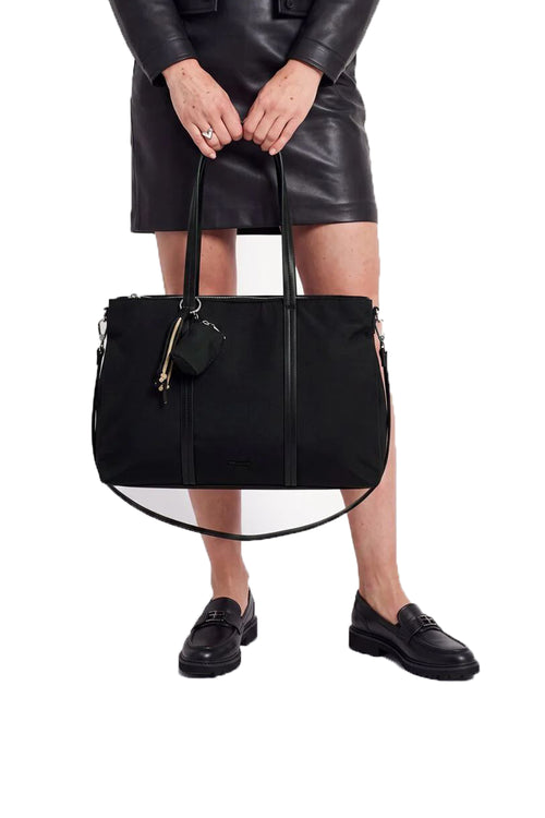 Borsa shopper e tote bag Tamaris nera con tracolla e mini pochette - 2