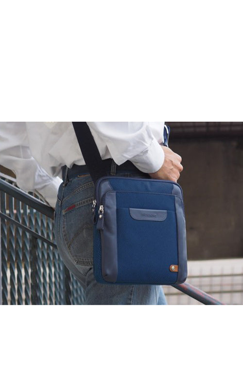 Borsello uomo a tracolla Smash in tessuto e pelle Blu Navy - 2