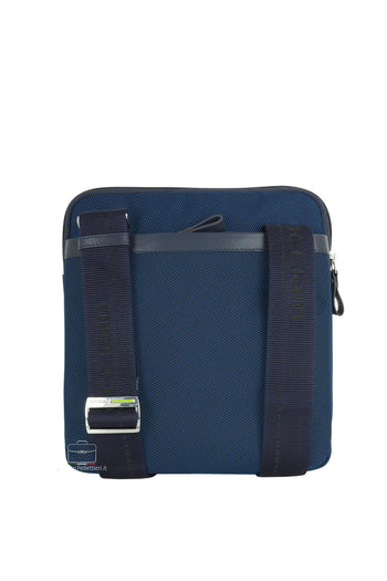 Borsello uomo a tracolla Smash in tessuto e pelle Blu Navy - 4