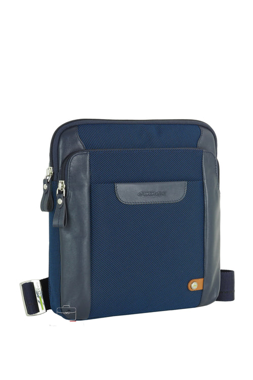Borsello uomo a tracolla Smash in tessuto e pelle Blu Navy - 1