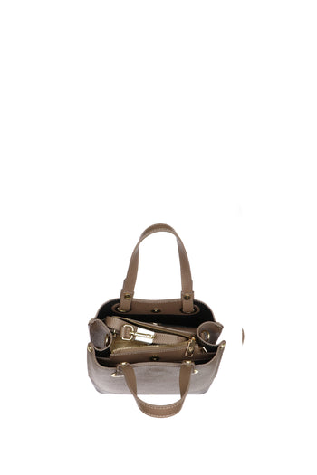 Borsa piccola bicolore in pelle made in Italy - 4