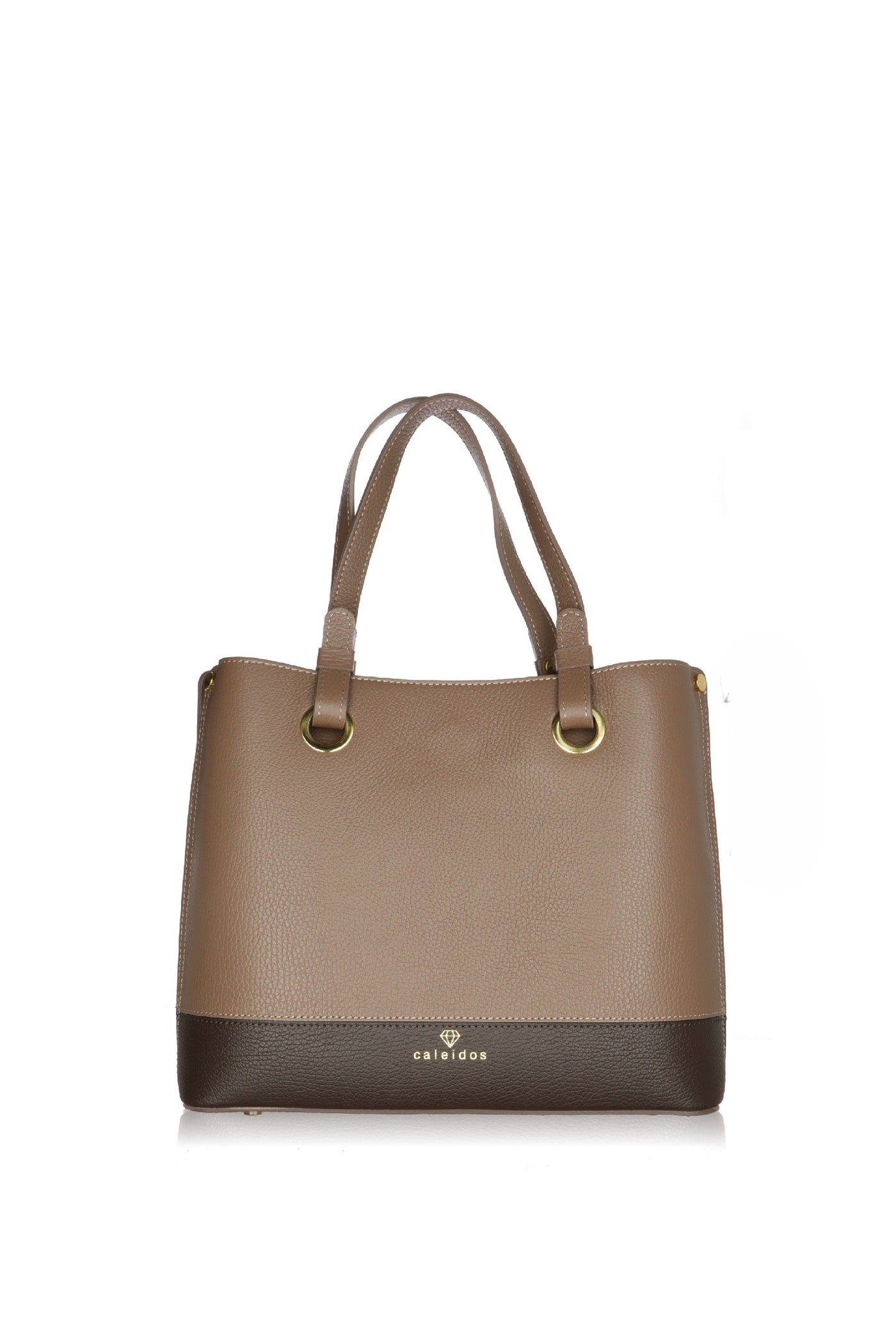 Borsa shopper bicolore in pelle made in Italy