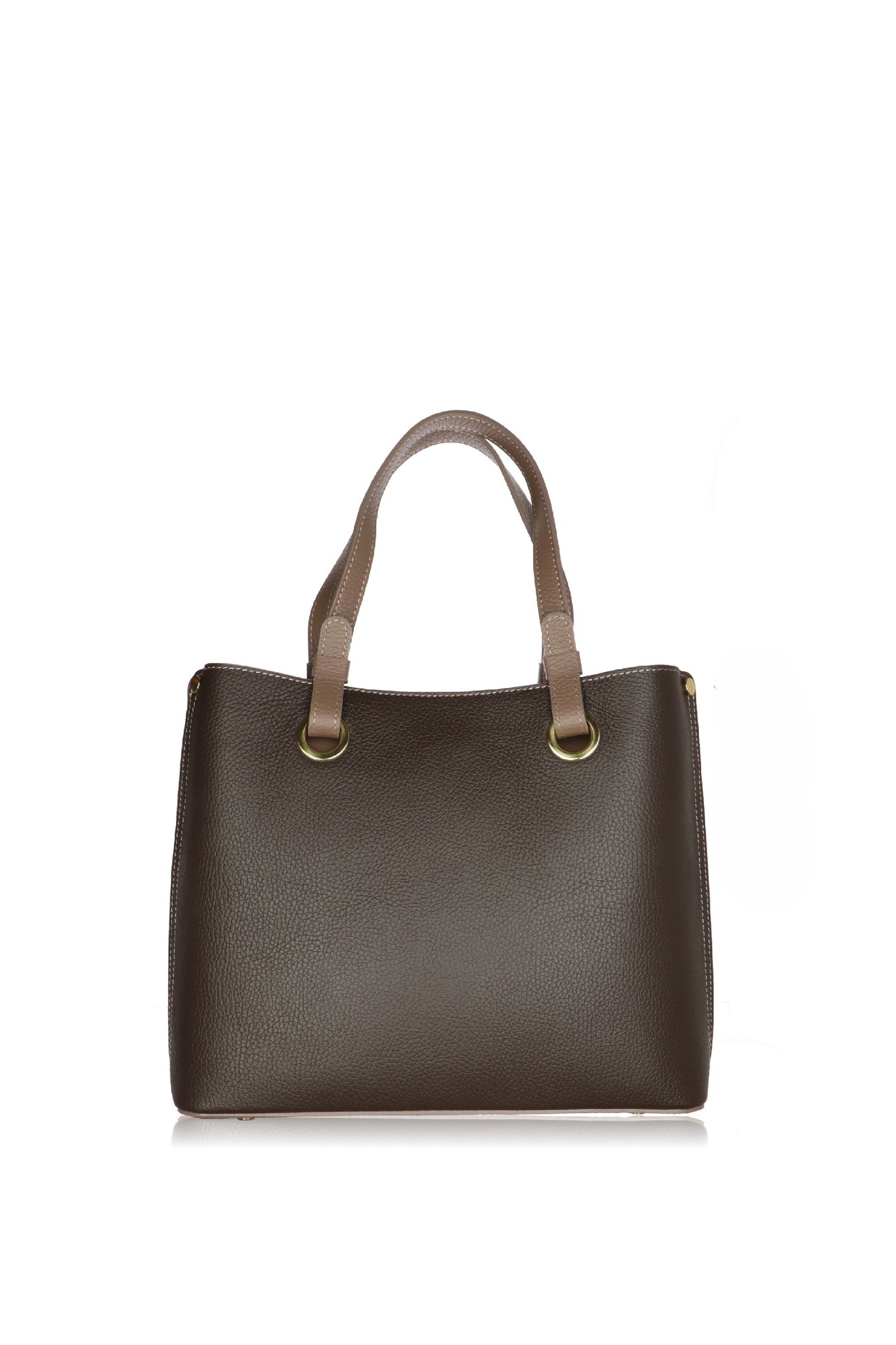 Borsa shopper bicolore in pelle made in Italy 2