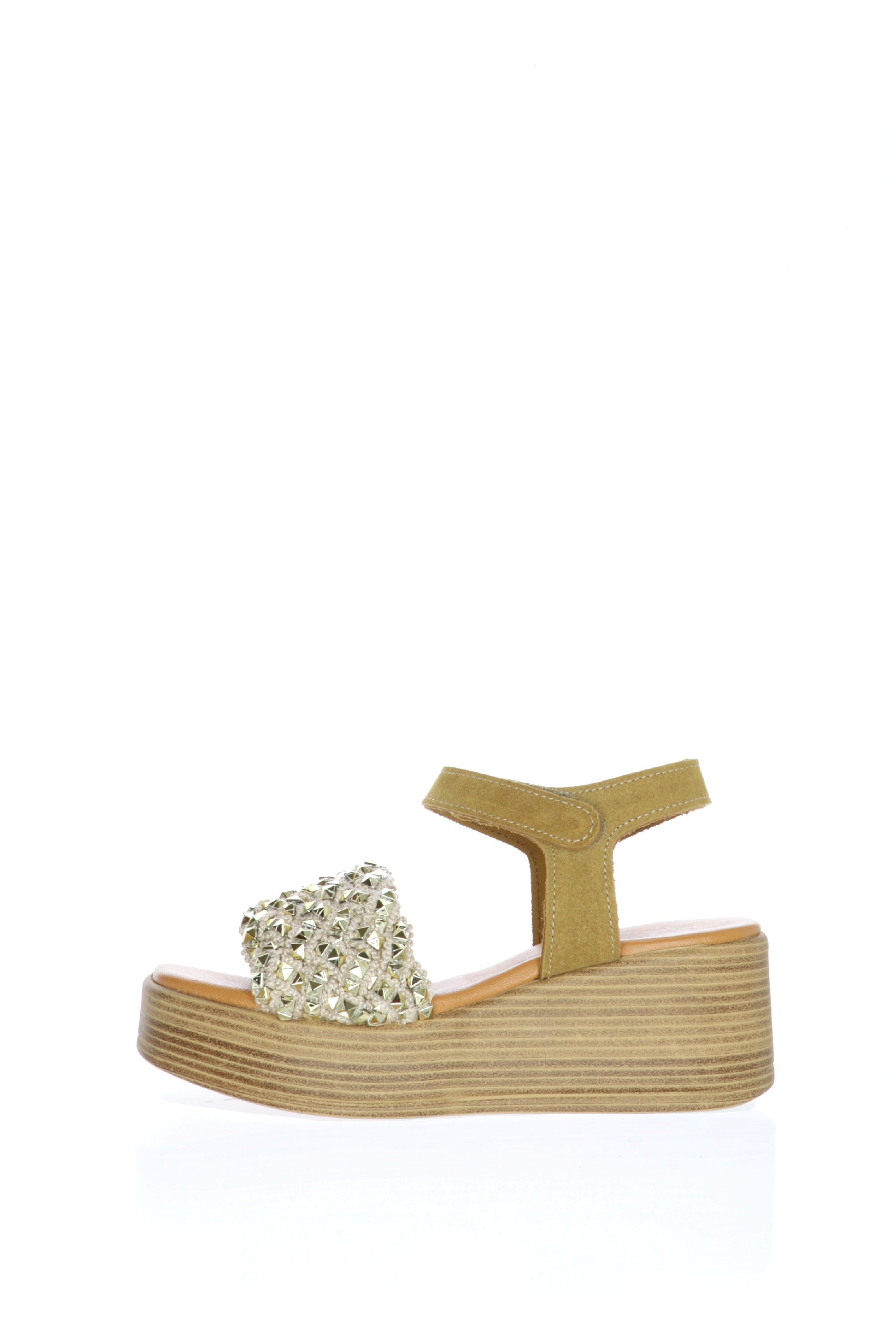 Sandalo con fascia decorata zeppa media Cinzia Soft