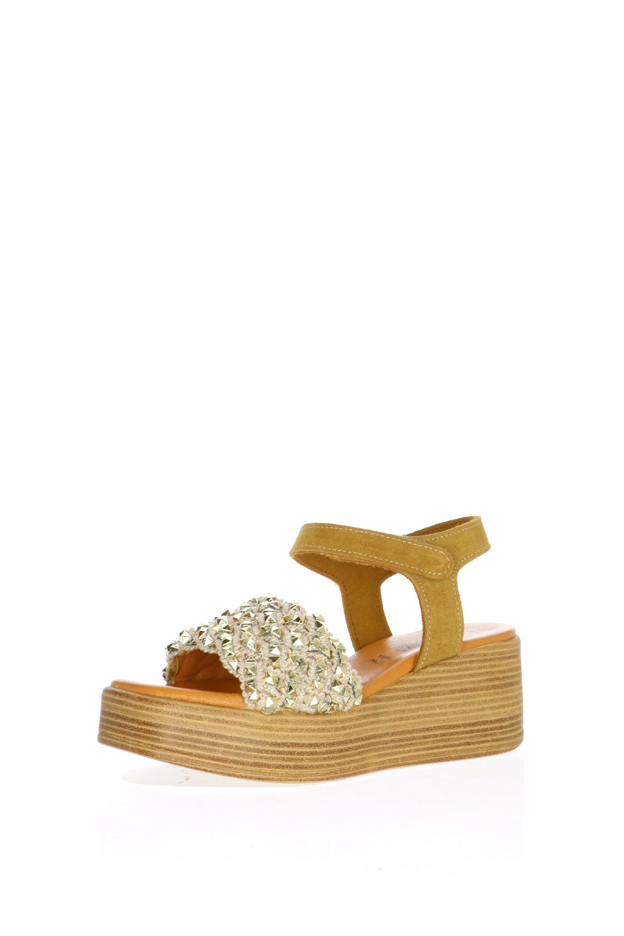 Sandalo con fascia decorata zeppa media Cinzia Soft