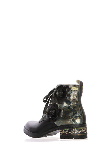 Stivaletto con motivo floreale in pelle nero Laura Vita - 5
