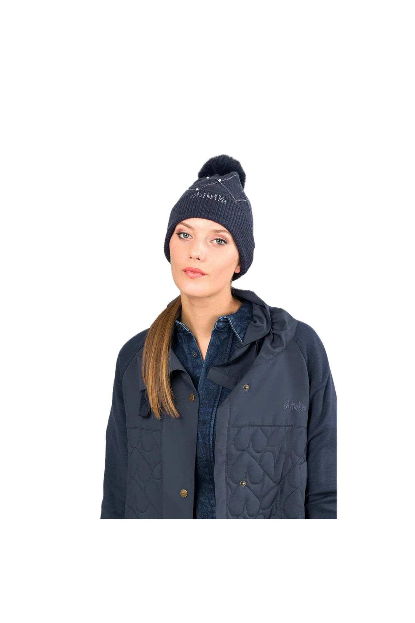 Cappello in maglia blu Anekke