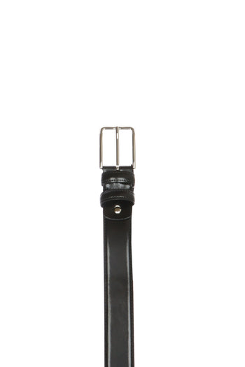 Cintura elegante in pelle brasivata nero e blu - 5