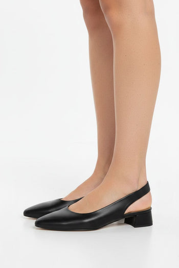 Slingback nera e beige bassa fino al n 44 Melluso - 3