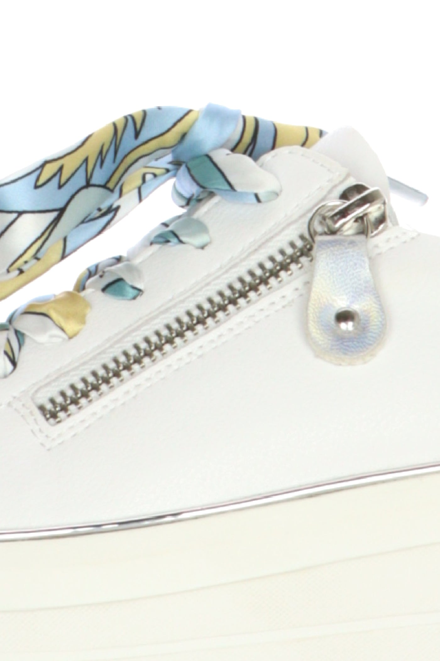 Sneaker in pelle bianco con cerniera laterale 2