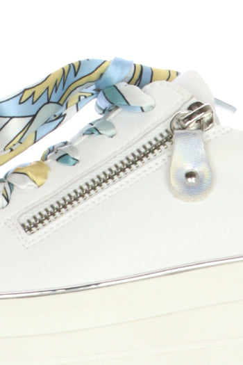 Sneaker in pelle bianco con cerniera laterale - 3