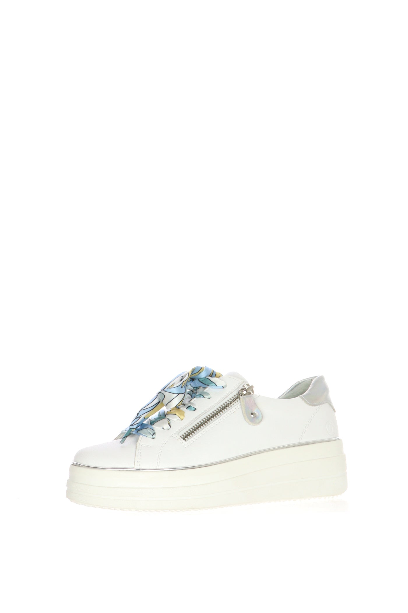 Sneaker in pelle bianco con cerniera laterale