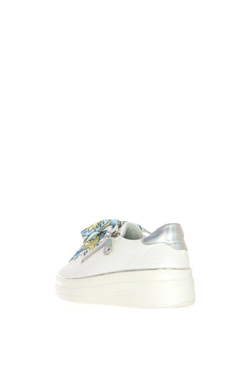Sneaker in pelle bianco con cerniera laterale - 4