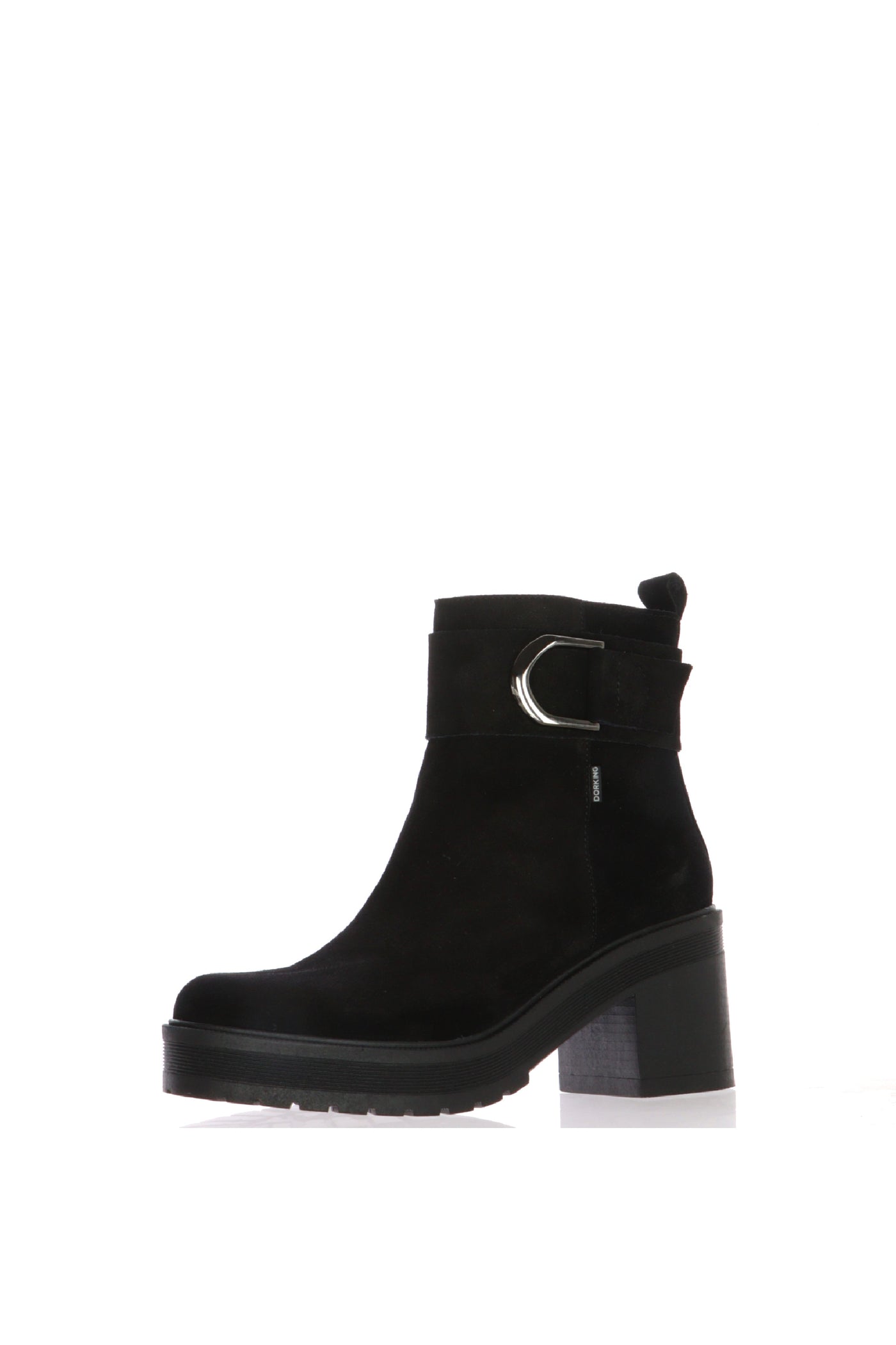 Stivaletto in camoscio nero con tacco largo Fluchos 2