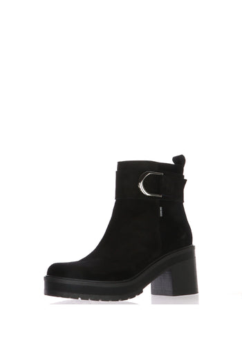 Stivaletto in camoscio nero con tacco largo Fluchos - 3