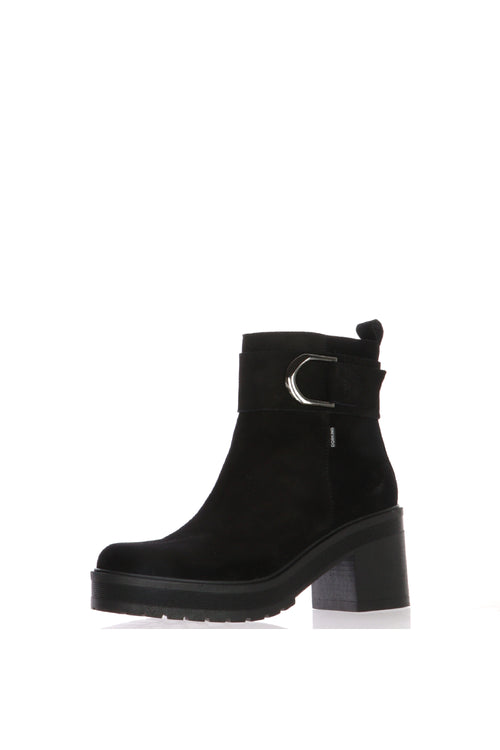 Stivaletto in camoscio nero con tacco largo Fluchos - 2