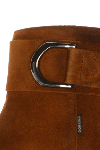 Stivaletto in camoscio cuoio con tacco largo Fluchos - 3