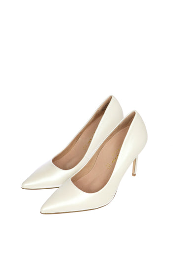 Decolletè bianco perla in pelle Tamaris - 3