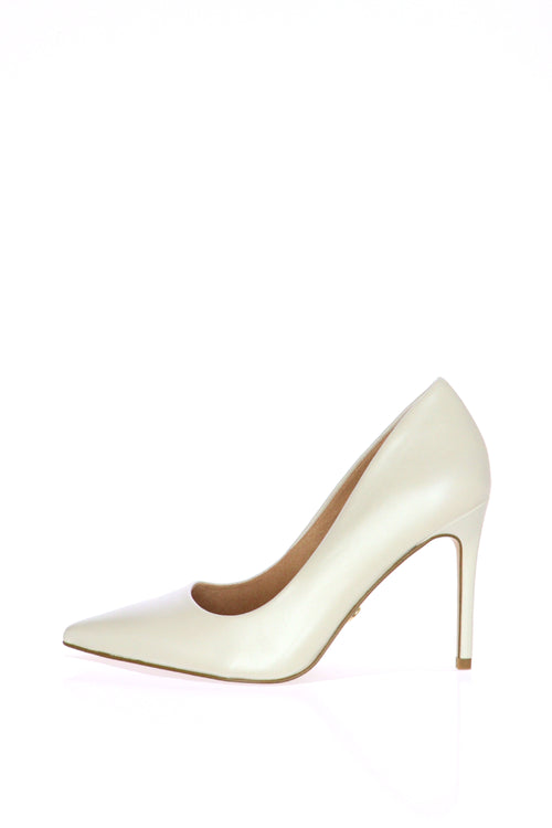 Decolletè bianco perla in pelle Tamaris - 2