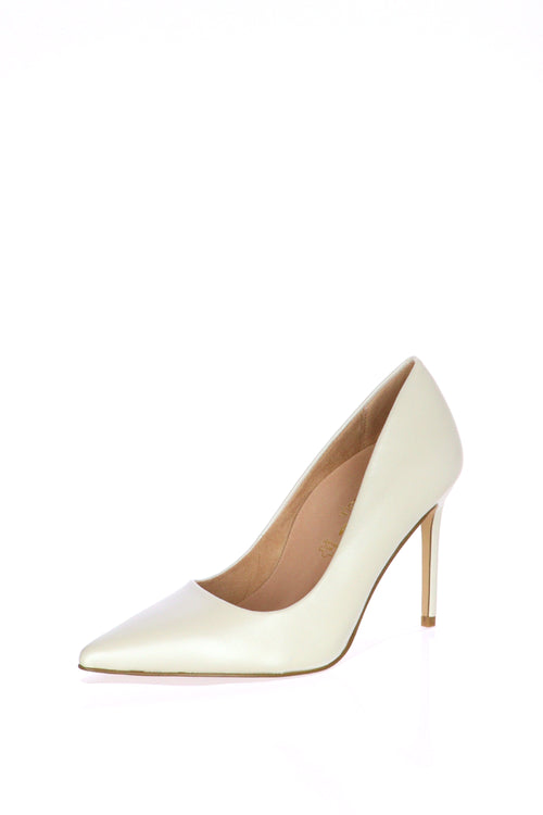 Decolletè bianco perla in pelle Tamaris - 1