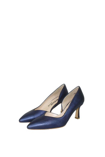 Decolletè blu in pelle laminata n 44 Melluso - 3