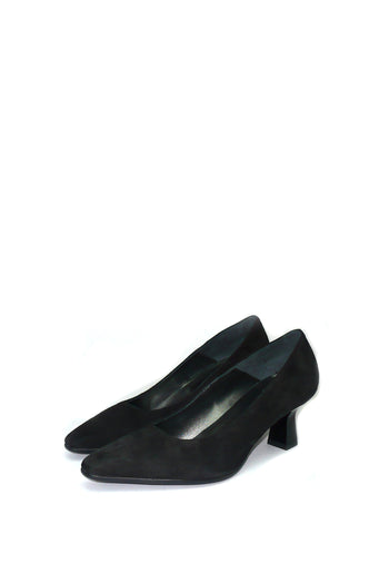 Decollete camoscio nero tacco a rocchetto Vernissage - 3