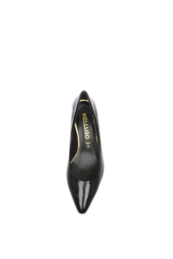 Decolletè donna nero e beige in pelle elegante numeri piccoli e grandi Donna Melluso - 6