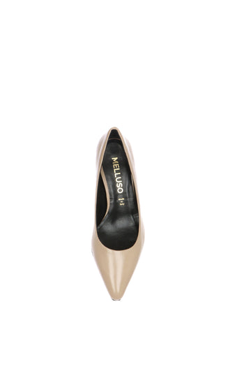 Decolletè donna nero e beige in pelle elegante numeri piccoli e grandi Donna Melluso - 5