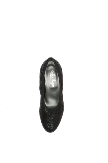 Decolletè elasticizzato in camoscio nero  Soffice Sogno - 4