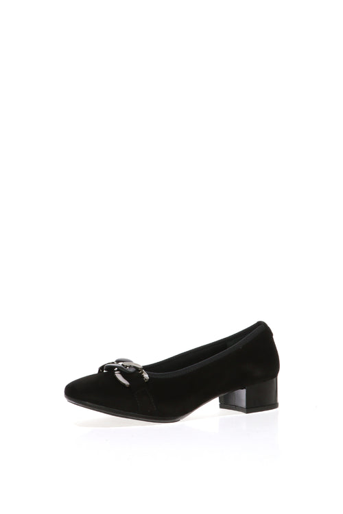 Decolletè in camoscio blu o nero con tacco basso Soffice Sogno - 1