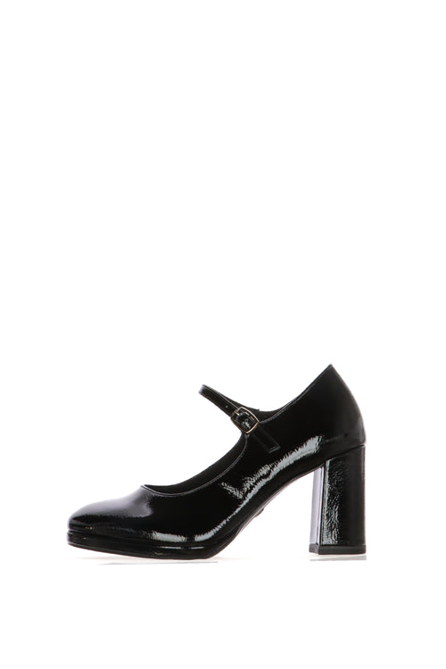 Decolletè mary jane nera in vernice Tamaris - 1