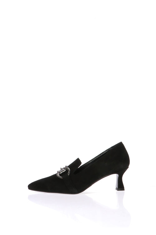 Decolletè mocassino in vero camoscio nero Melluso dal 33 al 44 - 2