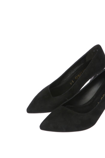 Decolletè nero in camoscio con scollo trasversale Melluso dal 33 al 44 - 4