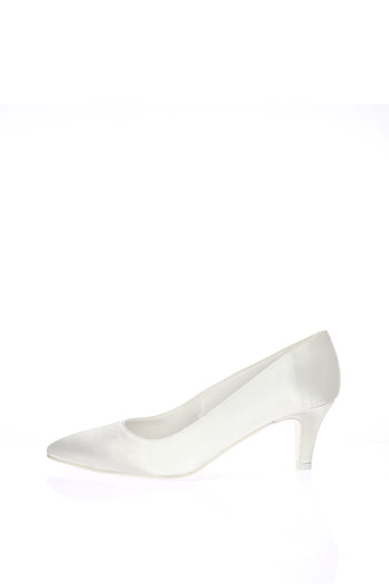 Decolletè sposa raso bianco seta tacco basso Joel Holly - 3