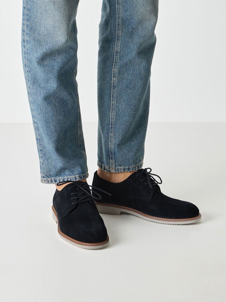 Derby casual in camoscio Blu Navy 2