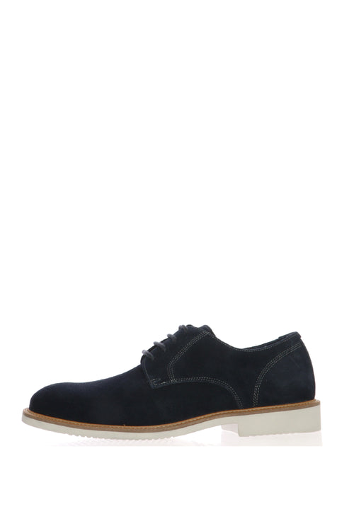 Derby casual in camoscio Blu Navy - 1