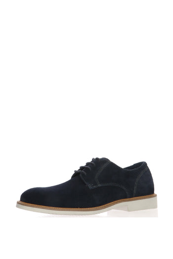 Derby casual in camoscio Blu Navy - 3