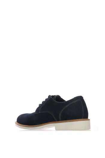 Derby casual in camoscio Blu Navy - 5